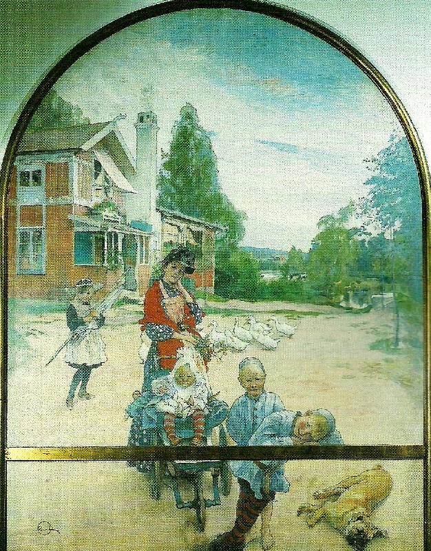 Carl Larsson garden i sundborn oil painting picture